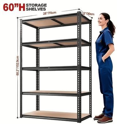 AISWORD 60 Inch Heavy-duty Metal Storage Rack,Adjustable Height,Easy Assembly Utility Shelves
