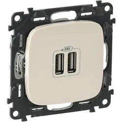 Legrand 754996 Valena Allure USB-Ladedose 2400mA Farbe: Mandelweiß