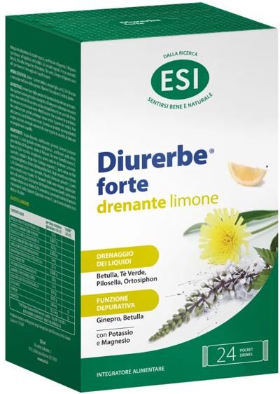 Esi Diurerbe Forte Pocket Drink Limone Integratore Drenante 24 Bustine