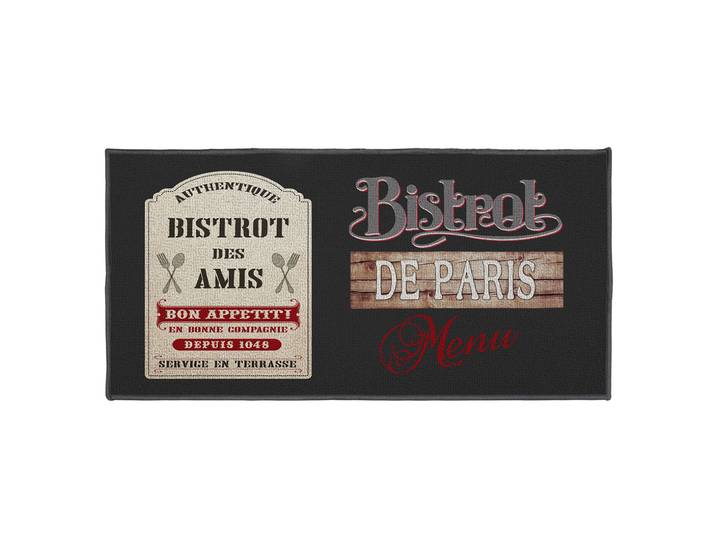 Schöner Dekoteppich aus Polyester, Bistrot des amis, 57 x 115 cm