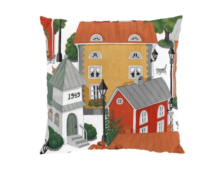 Arvidssons Textil Taie Lyckeby blommar Rouge-orange