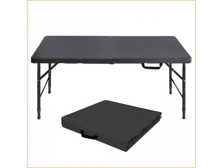Tables de jardin - Table pliante robuste portable 125cm hauteur réglable - Noir