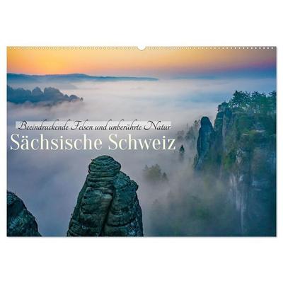 Sächsische Schweiz - Beeindruckende Felsen und unberührte Natur (Wandkalender 2027 DIN A2 quer), CALVENDO Monatskalender