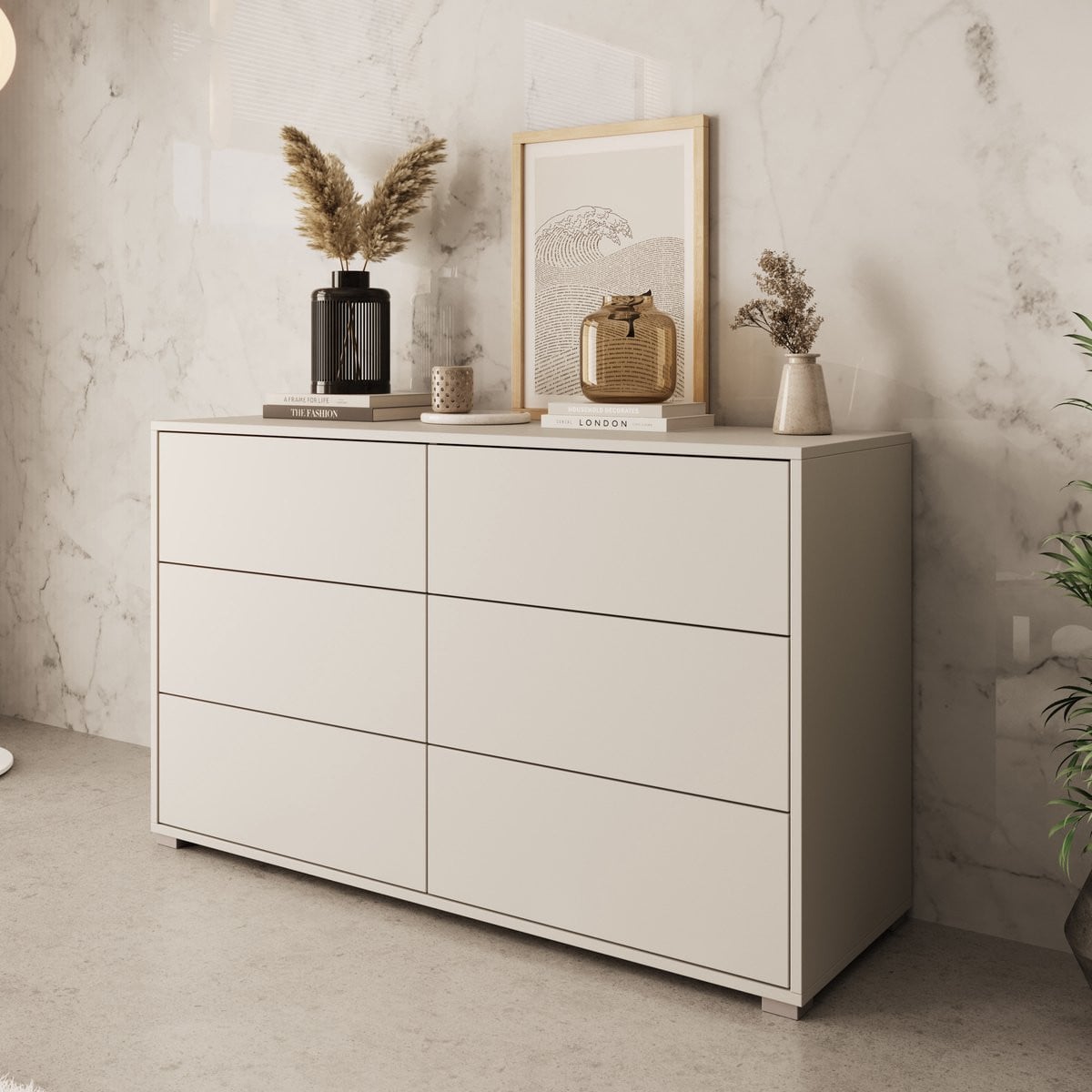 Meubella Ladekast Gideon Modern Beige Breedte: 120 cm