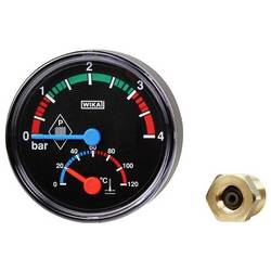 WIKA Bimetall-Thermomanometer 14112459 THM10 Anschluss (Manometer): Rückseite 1 St.