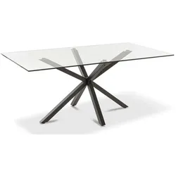 BOOOM Esstisch Star 180 x 90 cm Glas Schwarz