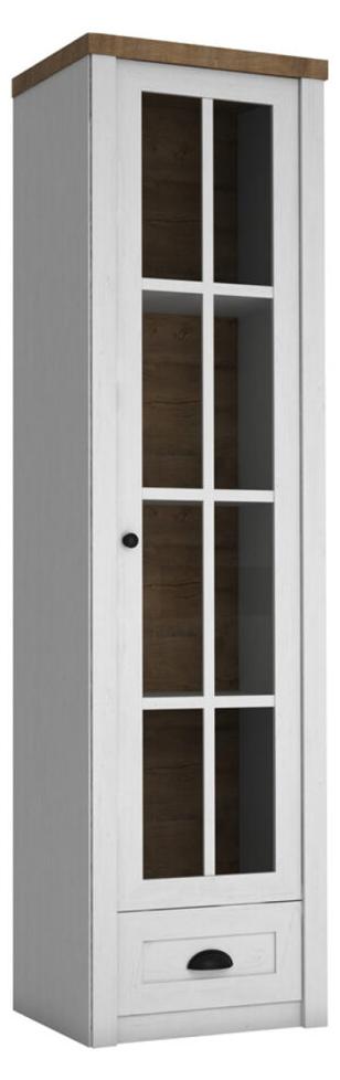 Vitrinenschrank aus Holz in Weiß modern eleganter Stil