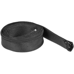 DeLOCK Geflechtschlauch mit Reißverschluss hitzebeständig 2 m x 50 mm schwarz