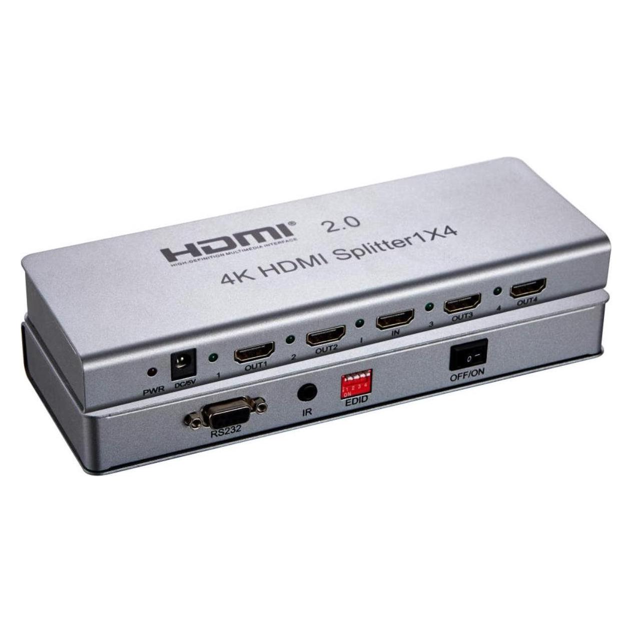 PremiumCord HDMI 2.0 splitter 1-4 porty, 4K x 2K/60Hz, FULL HD, 3D (khsplit4e)