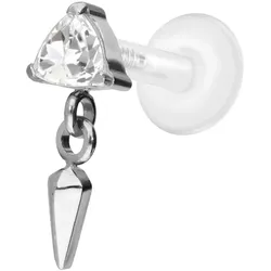PTFE Labret mit Innengewinde + Titan-Aufsatz KRISTALLDREIECK + SPITZE