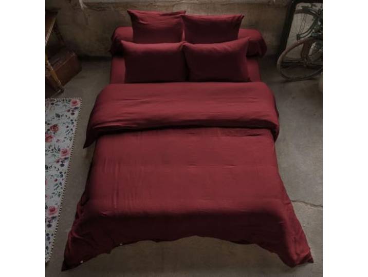 Housse de Couette 240x280 cm Gaze de Coton Terra Lie De Vin