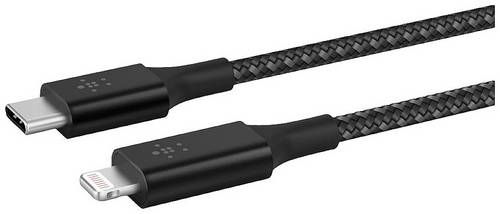 Parat USB-Kabel USB-C Stecker, Apple Lightning Stecker 1.00m Schwarz Stoff-Ummantelung 990597999