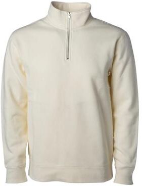 Independent Trading Co. SS4600QZ Midweight Quarter-Zip Pullover T-Shirt in Bone size 2XL   Cotton/Polyester Blend