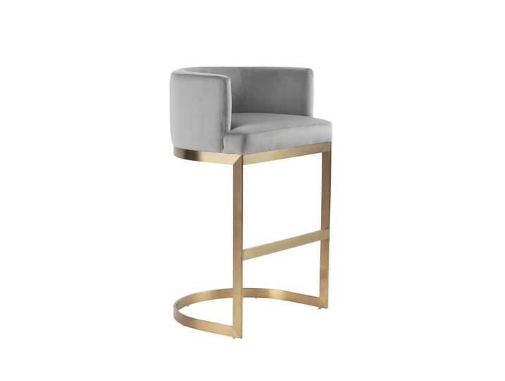 Lasco Barhocker - Taubengrau - Basis Messing