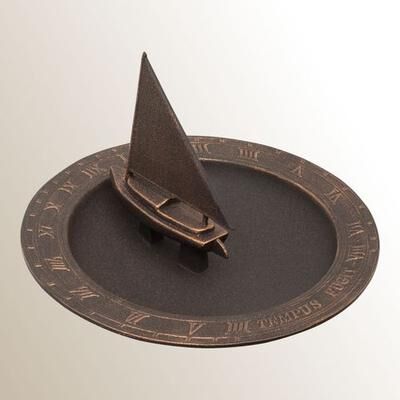 Whitehall Products Ltd Sailboat Sundial Birdbath Bronze , Bronze