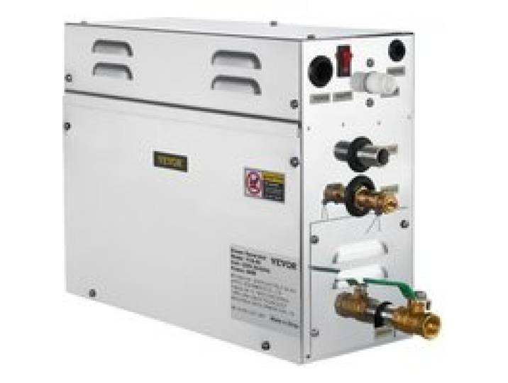 VEVOR Générateur de Vapeur Douche Sauna Spa Maison 6 m³ Vapeur de Générateur avec Panneau de Contrôle 6 KW Phase Unique Gamme de Température 35 ℃-55 ℃ Utilisée pour Hôtels Piscines ST-60