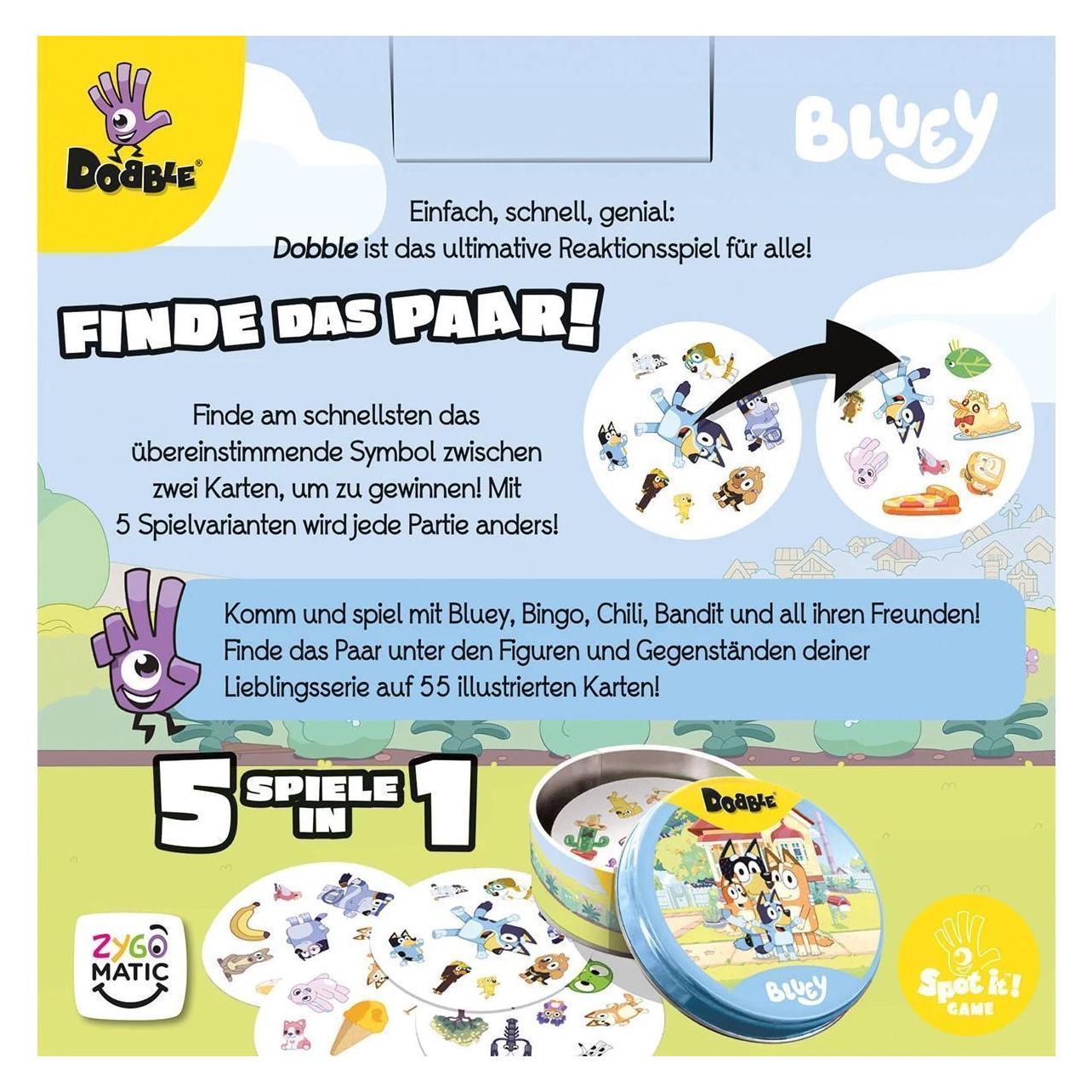 Zygomatic Dobble Bluey DE (Deutsch, Französisch, 2 - 8 Spieler) (ZYGD0057)