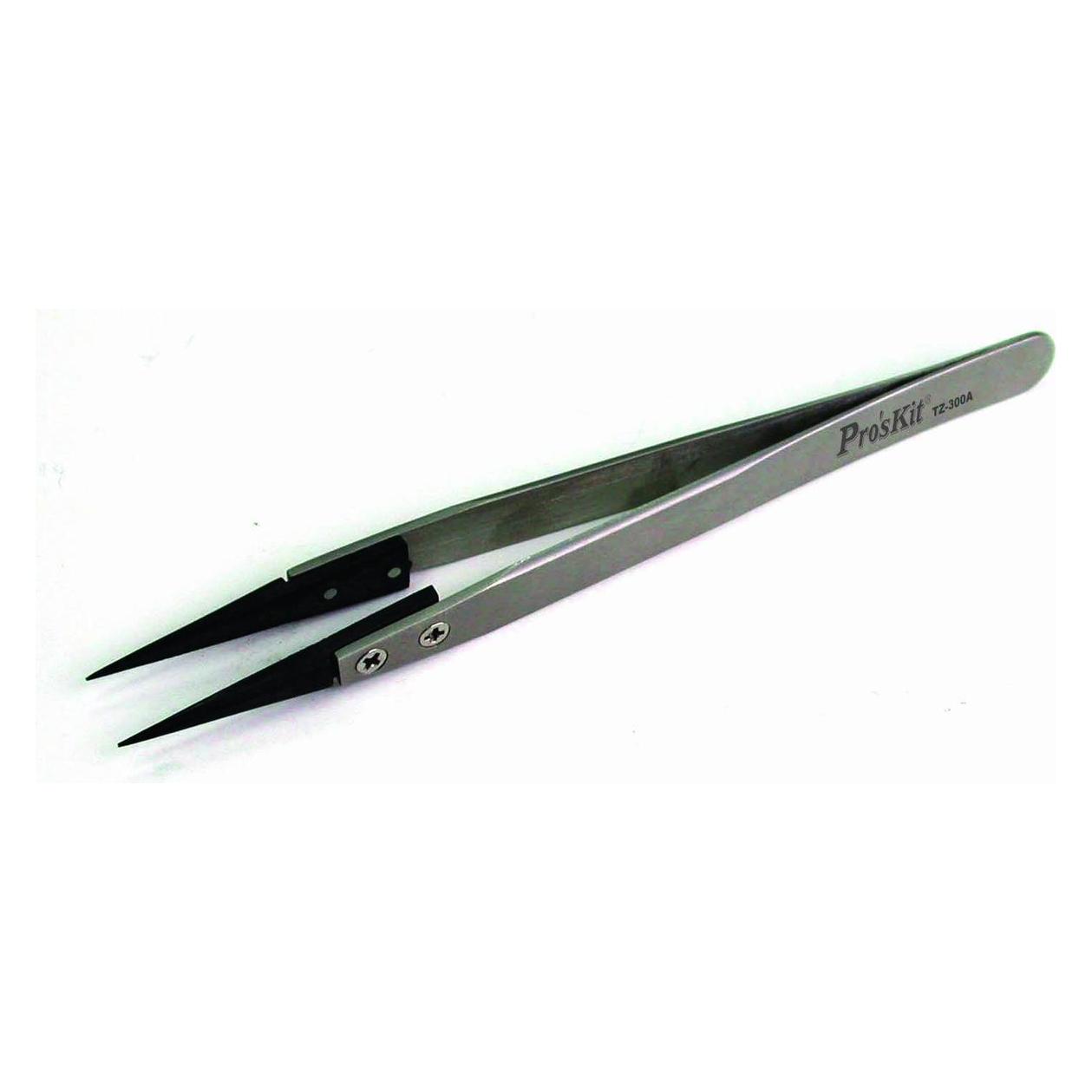 Pro'sKit TZ-300A Antistatische Pinzette mit weichen Spitzen - Feine Spitzen - 130 mm (60010855)