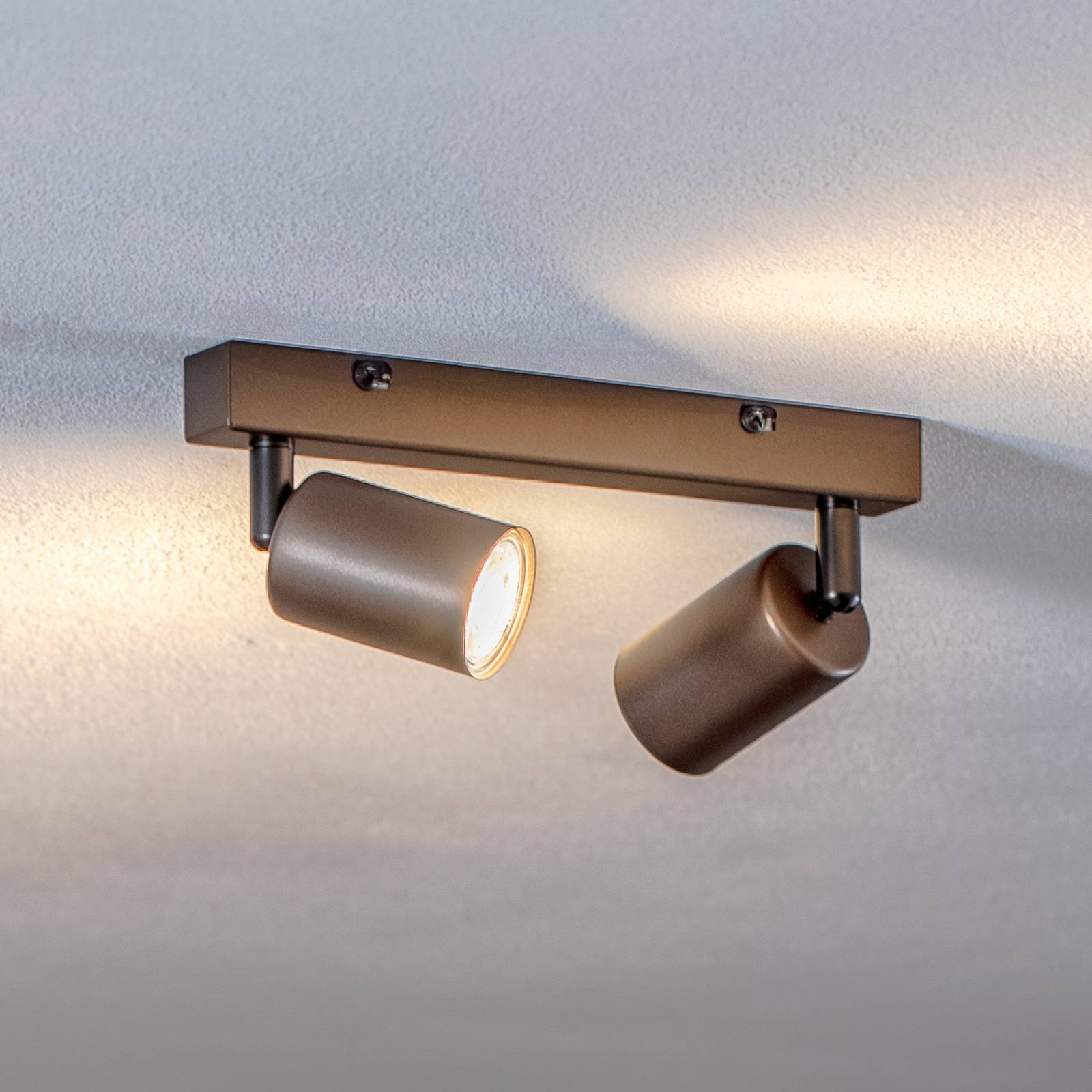 Deckenspot Top, justierbar, braun, zweiflammig linear Top TK Lighting, dimmbar, braun / rost, für Wohn- / Esszimmer, Metall, Modern, Strahler