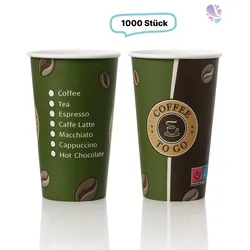 Kaffeebecher, Pappbecher Topline 16oz, Volumen: 0,40 l, Ø 90 mm, 1.000 Stk, Coffee To Go