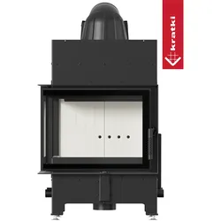 Kamineinsatz aus Stahl KRATKI FLOKI S links 8 kW Ø 160