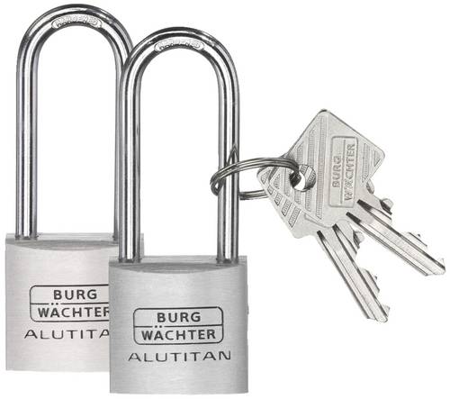 Burg Wächter 36141 Vorhängeschloss 20.90mm gleichschließend Aluminium Schlüsselschloss
