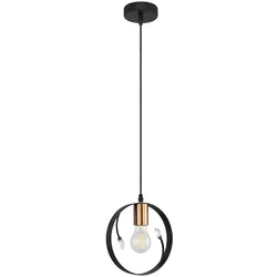 Vintage Decken Hänge Lampe Ring FILAMENT Pendel Leuchte schwarz im Set inkl. LED Leuchtmittel