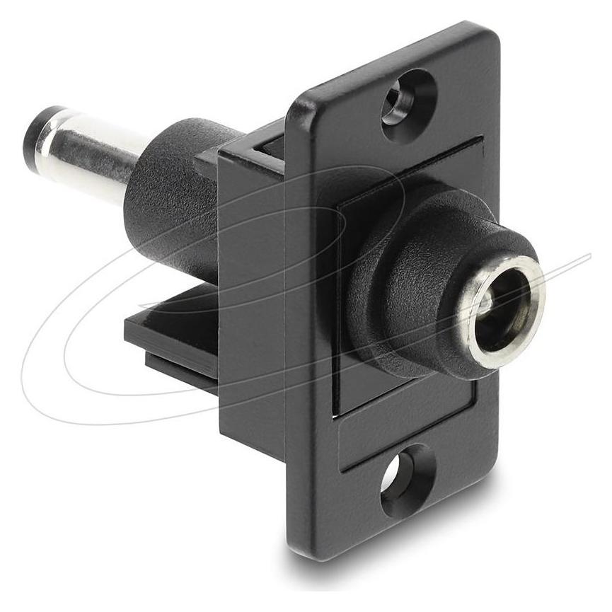 Delock Panel Mount DC 5,5 x 2,5 mm Buchse zu DC 5,5 x 2,1 mm (91120)