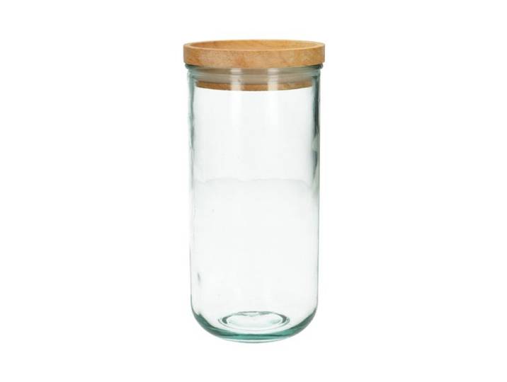 Voorraadpot met bamboe deksel, gerecycled glas, 820 ml