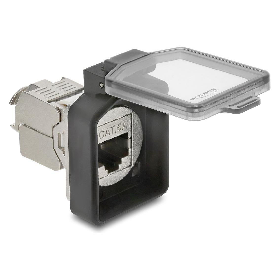 Delock D-Typ-Modul Schutzklappe schwarz / transparent - Stau (Abdeckung) (91180)