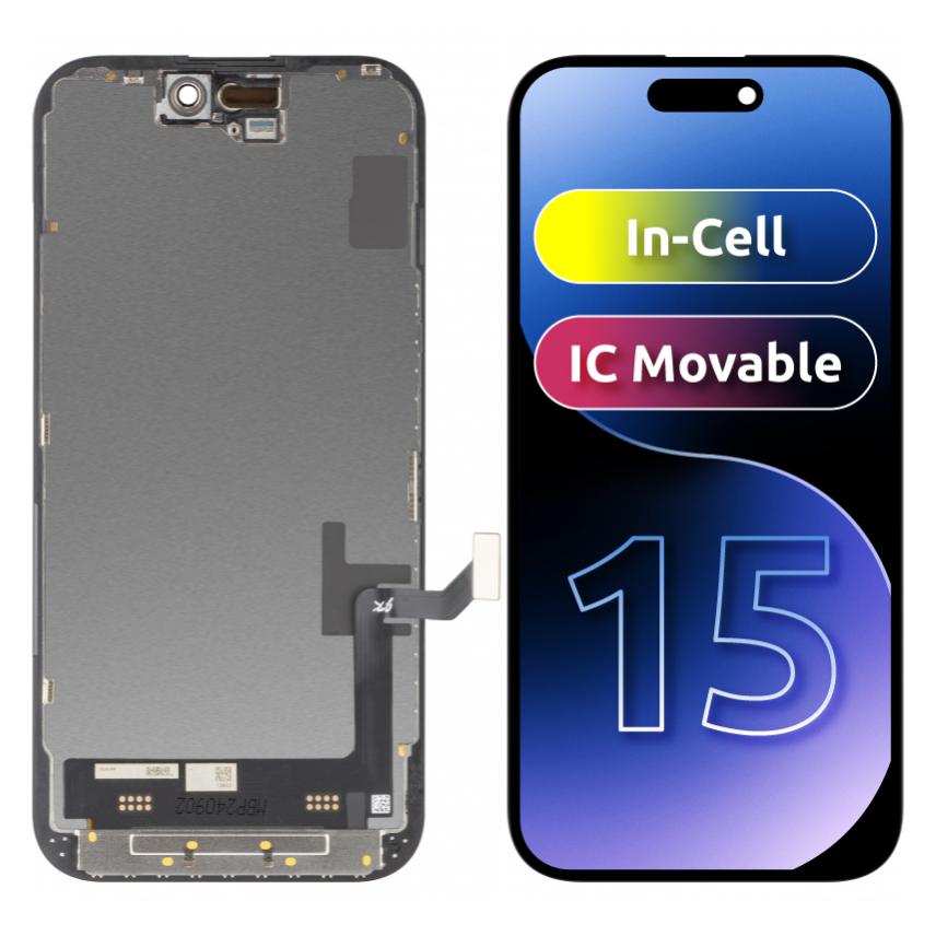 JK Display Unit für iPhone 15, In-Cell Version, Schwarz (Display, Apple iPhone 15) (58015693)