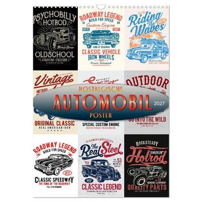Automobile - nostalgische Poster (Wandkalender 2027 DIN A3 hoch), CALVENDO Monatskalender