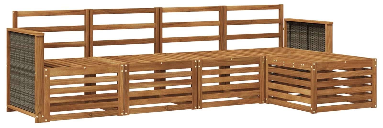 Outdoor-Sofagarnitur 5 pcs Natur