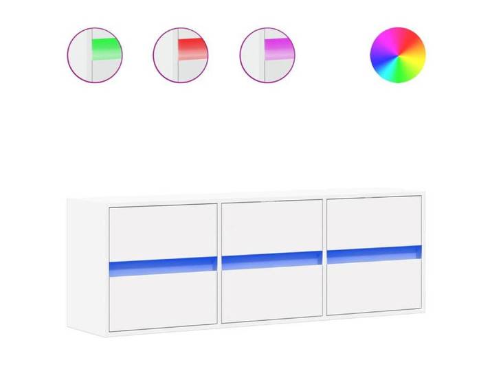 Meuble TV/HIFI - design minimaliste/Utilisations maison - mural avec lumières LED blanc 130x31x45 cm@EU41429635