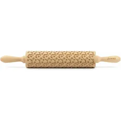 Folkroll 3D-Motiv-Teigrolle 'Rentier Sterne' gross, Wallholz
