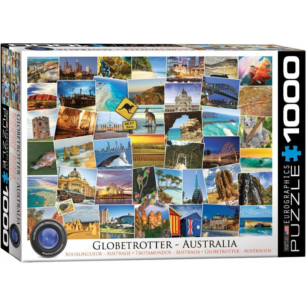 Eurographics Puzzel Globetrotter Australië Bezienswaardigheden 1000 stukjes 68 x 48 cm