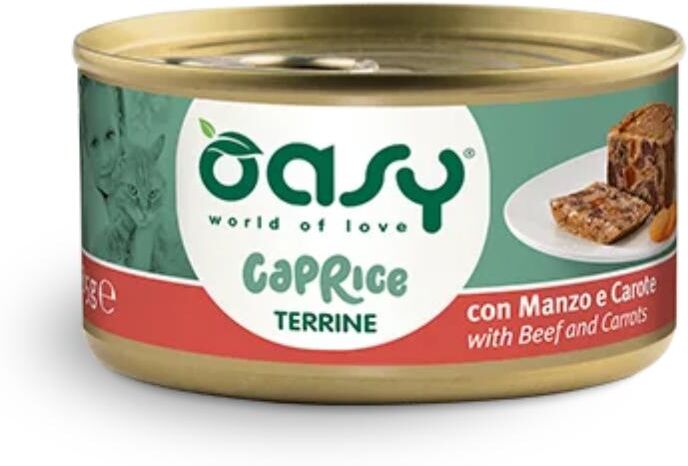 Oasy Cat Caprice Terrine Lattina Multipack 18x85G MANZO E CAROTE