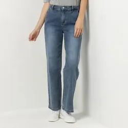 STRANDFEIN Jeans, lange Form Eingrifftaschen mittlere Leibhöhe weites Bein