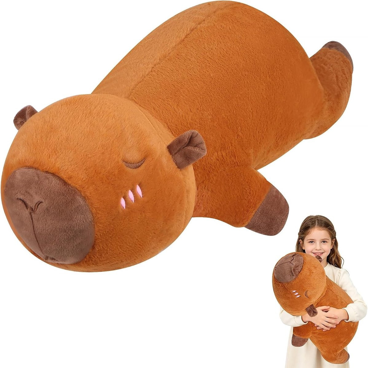 Grote Capybara Pluche Knuffel, 70 cm, Super Zacht Wasbaar Speelgoed en Decoratie