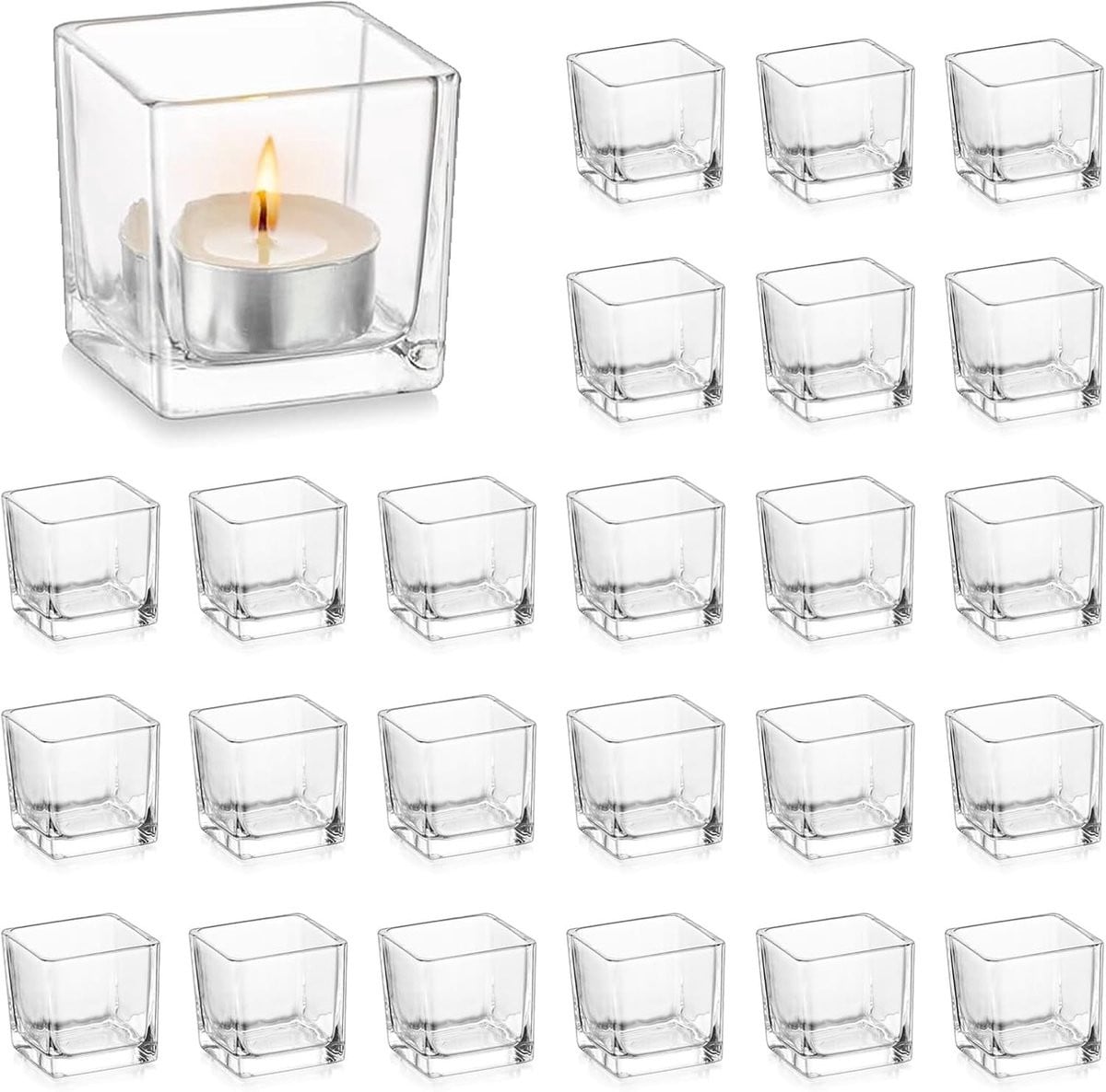 Set van 24 Glazen Theelichthouders voor Decoratieve Tafeldecoratie