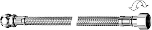 Schell Flex S Tuyau flexible 103000630 chromé, 300 mm, libre, raccord à compression G 3/8 AG x Ø 10 mm, rotatif