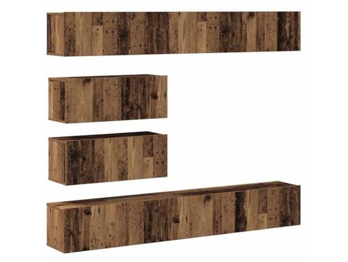 Kaorsrow 6-TLG. TV-Schrank Set Wandmontage Altholz-Optik Holzwerkstoff 6 hängende Lowboard Module schaffen flexibel Ordnung im Wohnzimmer und bieten viel Platz für Mediaplayer.