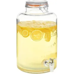 vidaXL Wasserspender XXL mit Zapfhahn Transparent 8 L Glas