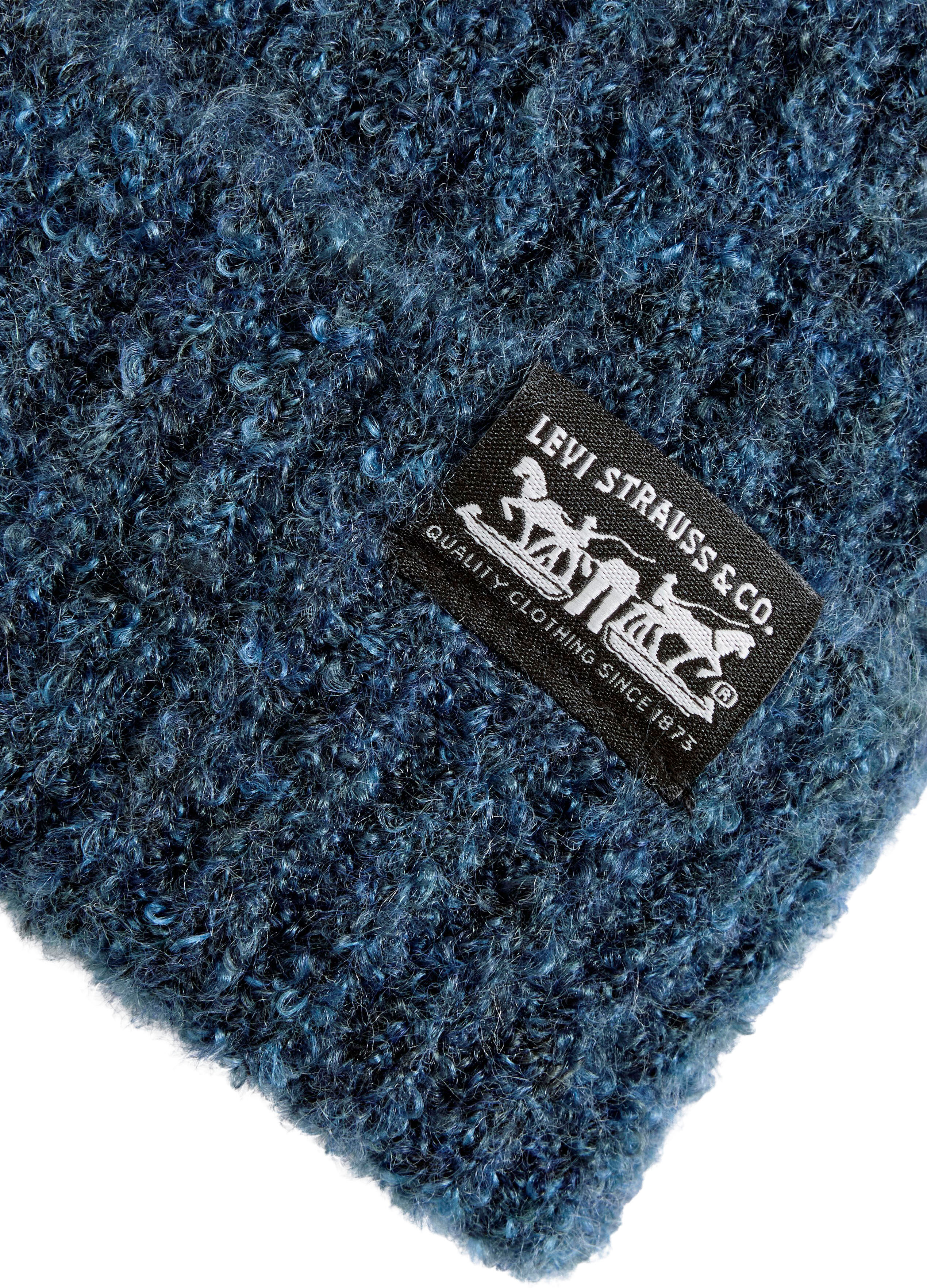 Strickmütze LEVI'S "SUNSET BEANIE", blau (navy blazer), Baumwolle, Mützen Strickmütze navy blazer Einheitsgröße