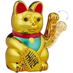Relaxdays, Deko Figuren + Skulpturen, Winkekatze