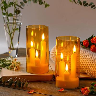 2 Stück Acryl flammenfreie Kerzenlichter batteriebetriebene Kerzenständerlichter für Hochzeitsfeier Familienessen Atmosphäre Feiertagsdekoration