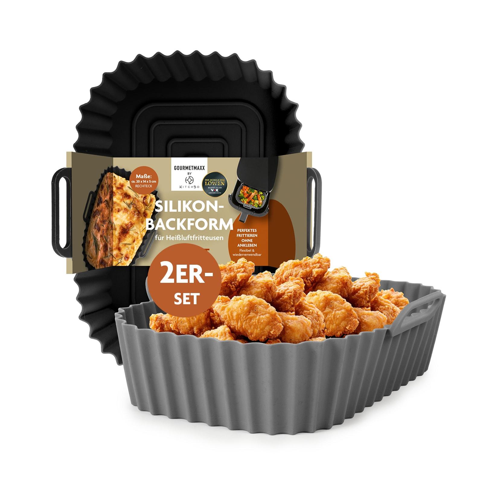 KitchBo Silikonform 20x15x6,3cm schwarz/grau