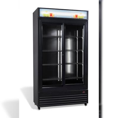 CombiSteel Kühlschrank Mit Schiebeglastüren Bez-780 Sl Schwarz