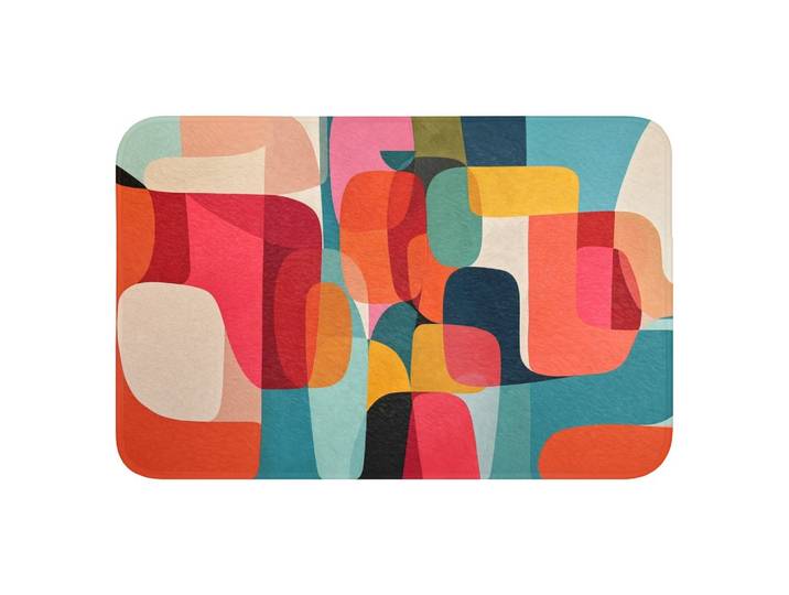 BADEMATTE Formen - Bunt - Abstrakt - Flugzeuge Rutschfest 60x40 cm