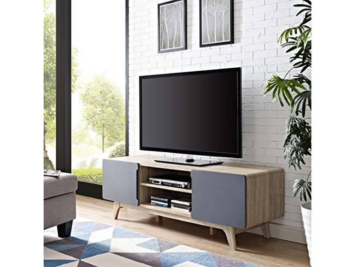 Modway- Tread Mid-Century Moderner 59 Zoll TV Board, 59 , Natürliches Grau, 46 x 150 x 51 cm